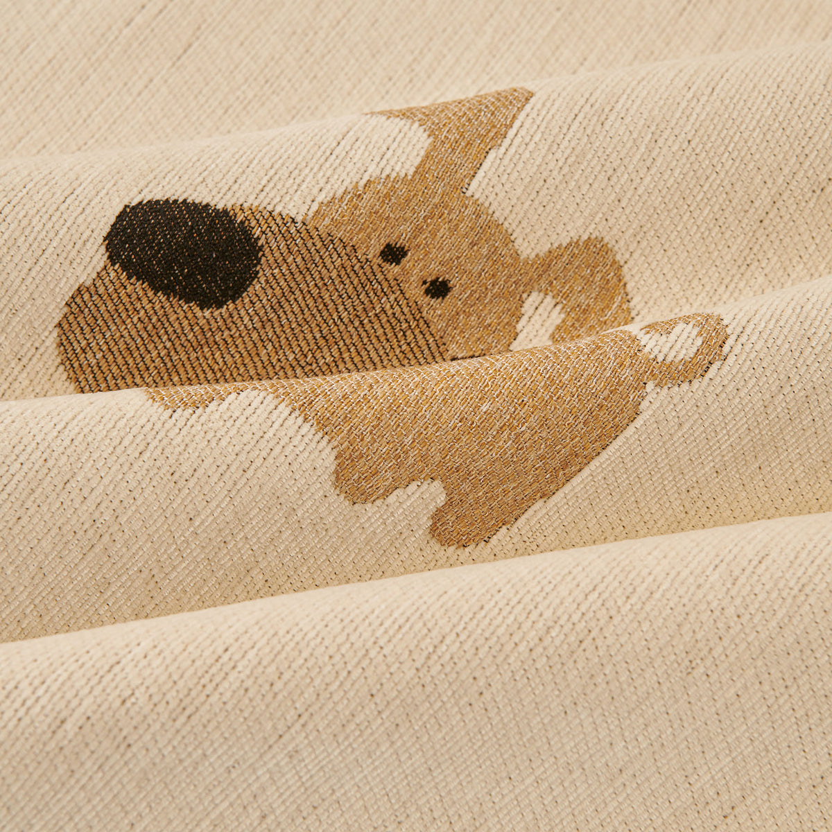 Cute Dog Pattern Chenille Sofa Throw Cover, Textured Woven Furniture Covers for Pets