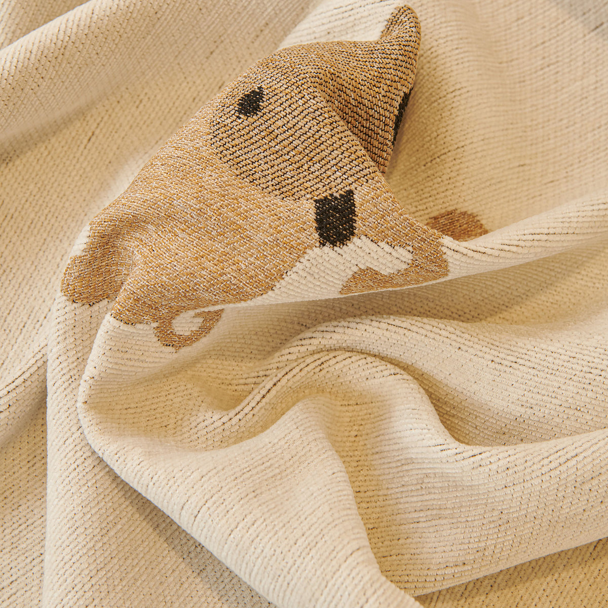Cute Dog Pattern Chenille Sofa Throw Cover, Textured Woven Furniture Covers for Pets