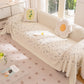 Cooling Ice Silk Sofa Cover Blanket, Floral Soft Silky Breathable Couch Throw Cover