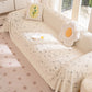 Cooling Ice Silk Sofa Cover Blanket, Floral Soft Silky Breathable Couch Throw Cover