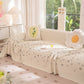 Cooling Ice Silk Sofa Cover Blanket, Floral Soft Silky Breathable Couch Throw Cover