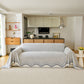 Modern Boho Chenille Herringbone Sofa Throw Cover, Geometric Couch Protector with Fringe