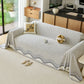Modern Boho Chenille Herringbone Sofa Throw Cover, Geometric Couch Protector with Fringe