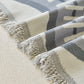 Modern Boho Chenille Herringbone Sofa Throw Cover, Geometric Couch Protector with Fringe