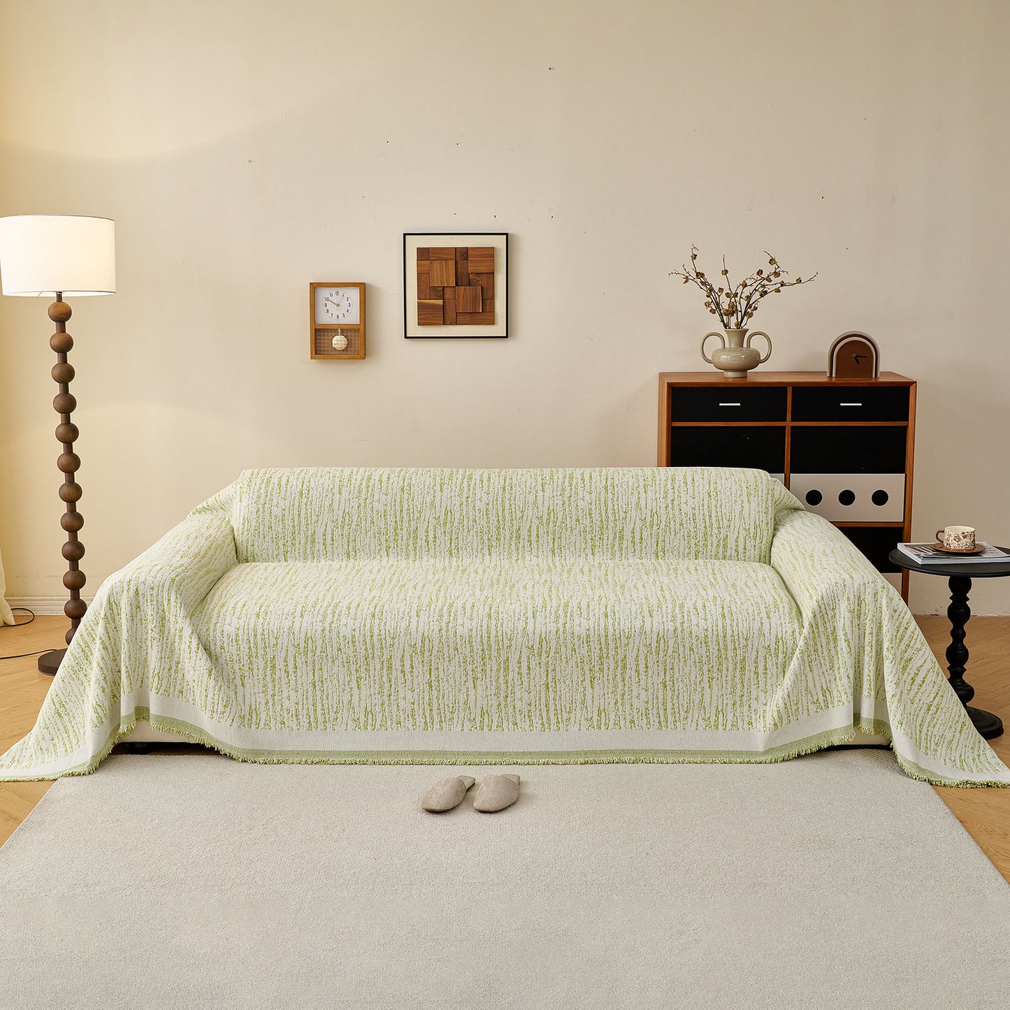 Textured Sofa Cover Blanket for Couch, Modern Decorative Furniture Protector Throw