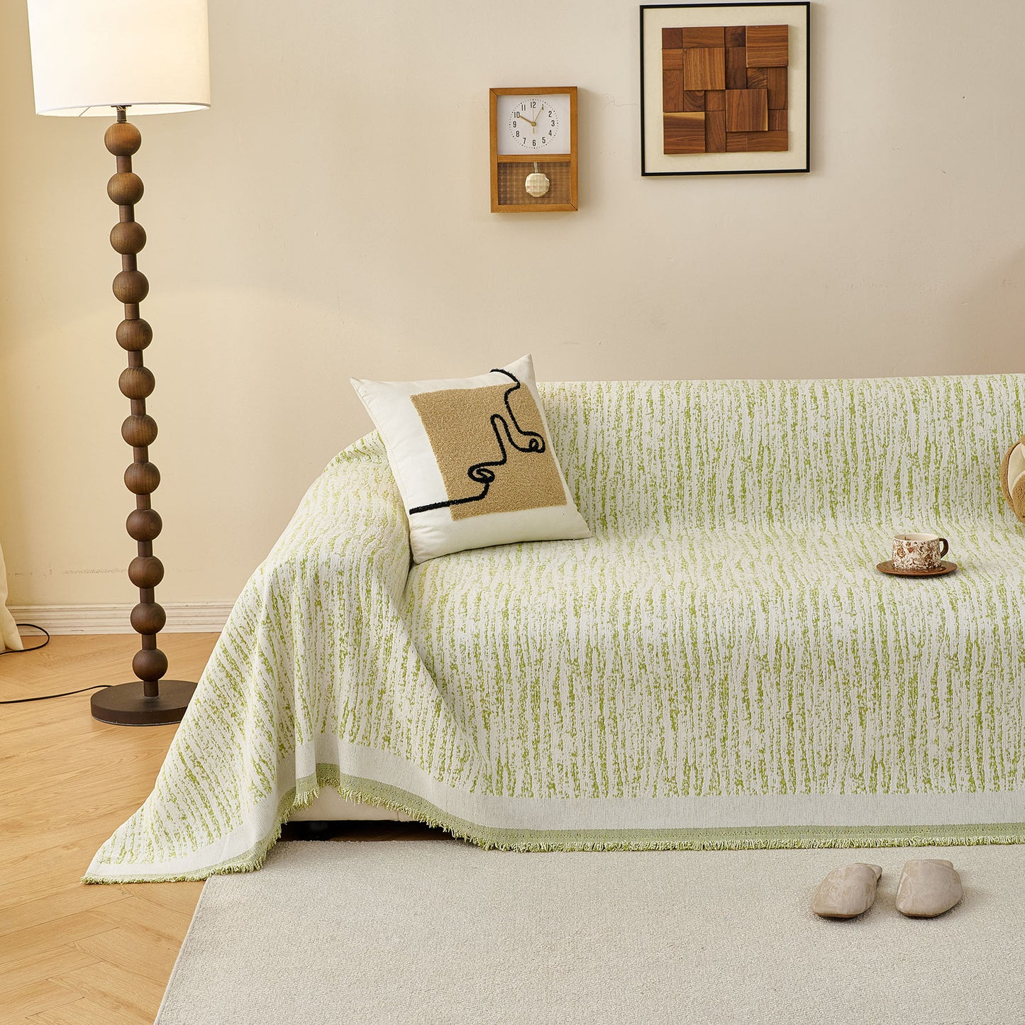 Textured Sofa Cover Blanket for Couch, Modern Decorative Furniture Protector Throw