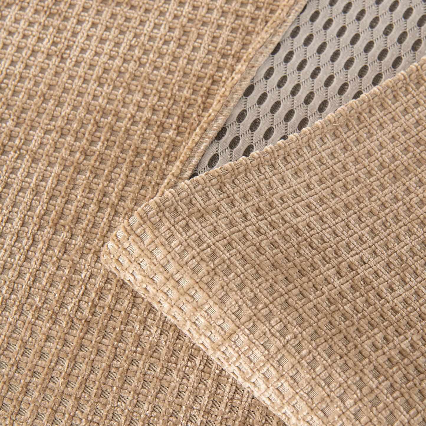 Non-Slip Waffle Texture Couch Cover with Lace Trim, Separate Sectional Sofa Protector