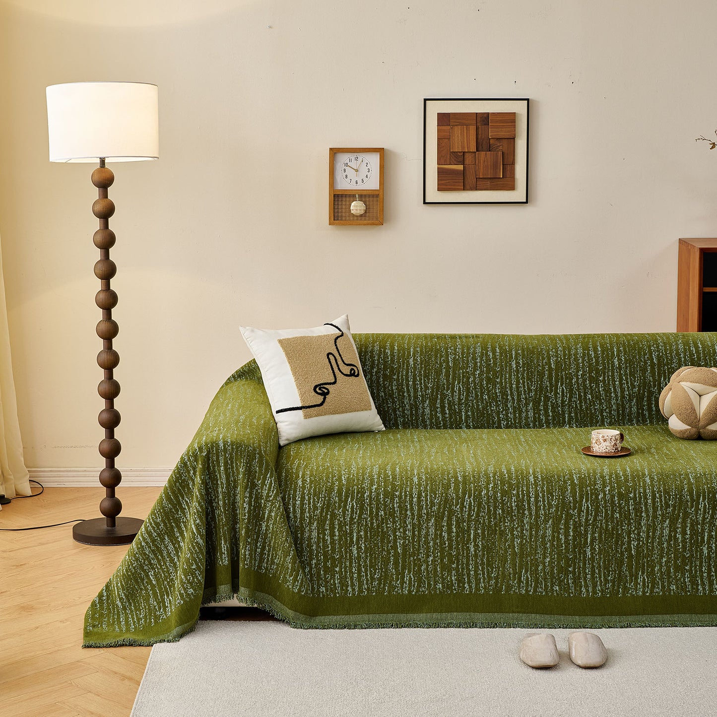 Textured Sofa Cover Blanket for Couch, Modern Decorative Furniture Protector Throw