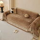 Distressed Abstract Chenille Sofa Throw Cover, Decorative Couch Protector with Tassels