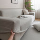 Plush Fleece Sofa Slipcover with 3D Wheat Pattern, Cozy High-Stretch Couch Cover