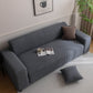 Plush Fleece Sofa Slipcover with 3D Wheat Pattern, Cozy High-Stretch Couch Cover