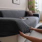 Plush Fleece Sofa Slipcover with 3D Wheat Pattern, Cozy High-Stretch Couch Cover