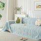 Summer Cooling Ice Silk Sofa Cover, Textured Stripe Soft Breathable Couch Throw Cover
