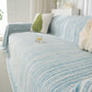 Summer Cooling Ice Silk Sofa Cover, Textured Stripe Soft Breathable Couch Throw Cover