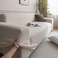 Plush Fleece Sofa Slipcover with 3D Wheat Pattern, Cozy High-Stretch Couch Cover