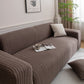 Plush Fleece Sofa Slipcover with 3D Wheat Pattern, Cozy High-Stretch Couch Cover