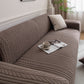 Plush Fleece Sofa Slipcover with 3D Wheat Pattern, Cozy High-Stretch Couch Cover