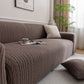 Plush Fleece Sofa Slipcover with 3D Wheat Pattern, Cozy High-Stretch Couch Cover