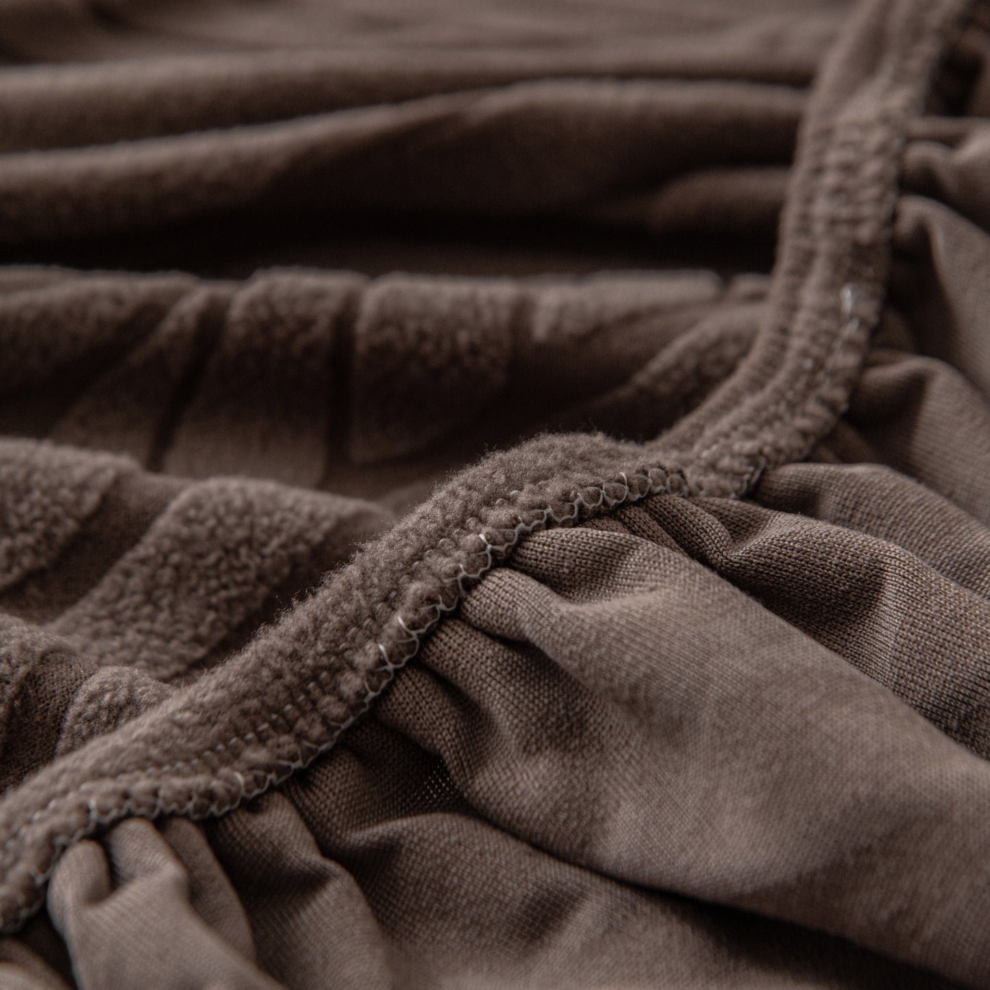 Plush Fleece Sofa Slipcover with 3D Wheat Pattern, Cozy High-Stretch Couch Cover