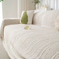 Summer Cooling Ice Silk Sofa Cover, Textured Stripe Soft Breathable Couch Throw Cover