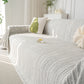 Summer Cooling Ice Silk Sofa Cover, Textured Stripe Soft Breathable Couch Throw Cover