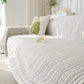 Summer Cooling Ice Silk Sofa Cover, Textured Stripe Soft Breathable Couch Throw Cover