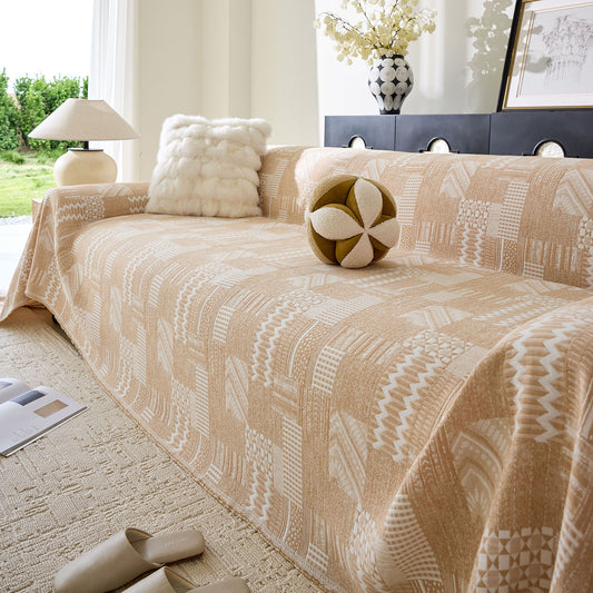 Boho Furniture Cover for Sofa, Loveseat and Chair, Geometric Jacquard Woven Sofa Cover