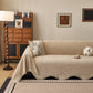 Wavy Wave Pattern Woven Couch Cover with Fringe Tassel, Soft Furniture Cover Protector