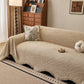 Wavy Wave Pattern Woven Couch Cover with Fringe Tassel, Soft Furniture Cover Protector