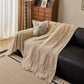Wavy Wave Pattern Woven Couch Cover with Fringe Tassel, Soft Furniture Cover Protector