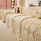 Modern Boho Geometric Plush Sofa Throw Cover, Soft Cozy Textured Slip Cover for Couch
