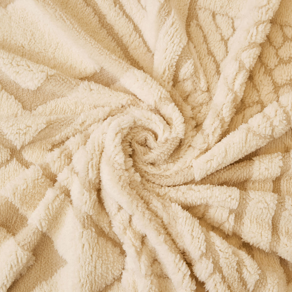 Modern Boho Geometric Plush Sofa Throw Cover, Soft Cozy Textured Slip Cover for Couch