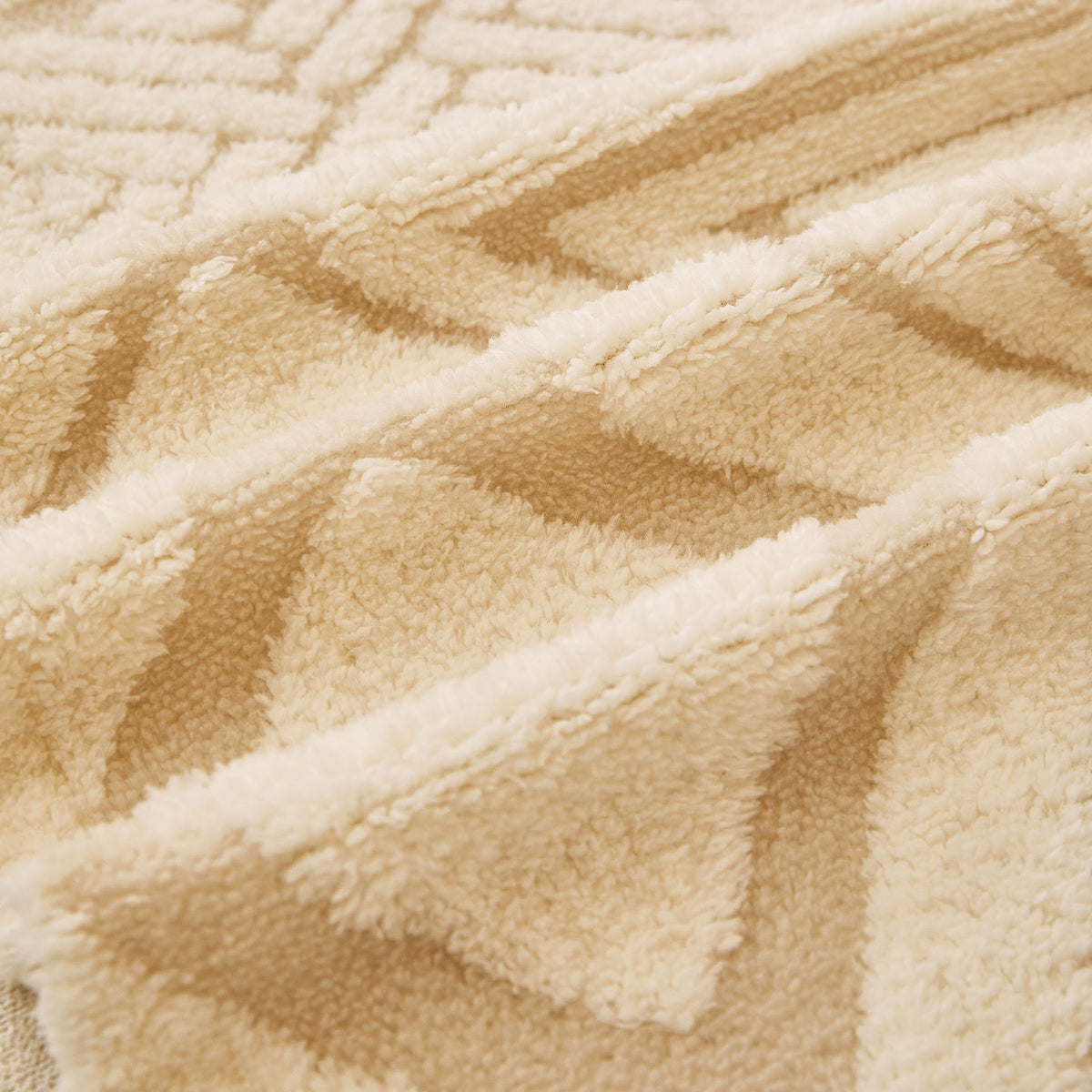 Modern Boho Geometric Plush Sofa Throw Cover, Soft Cozy Textured Slip Cover for Couch
