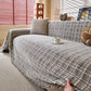 Textured Plaid Couch Throw Cover, Modern Decorative Sectional Furniture Covers