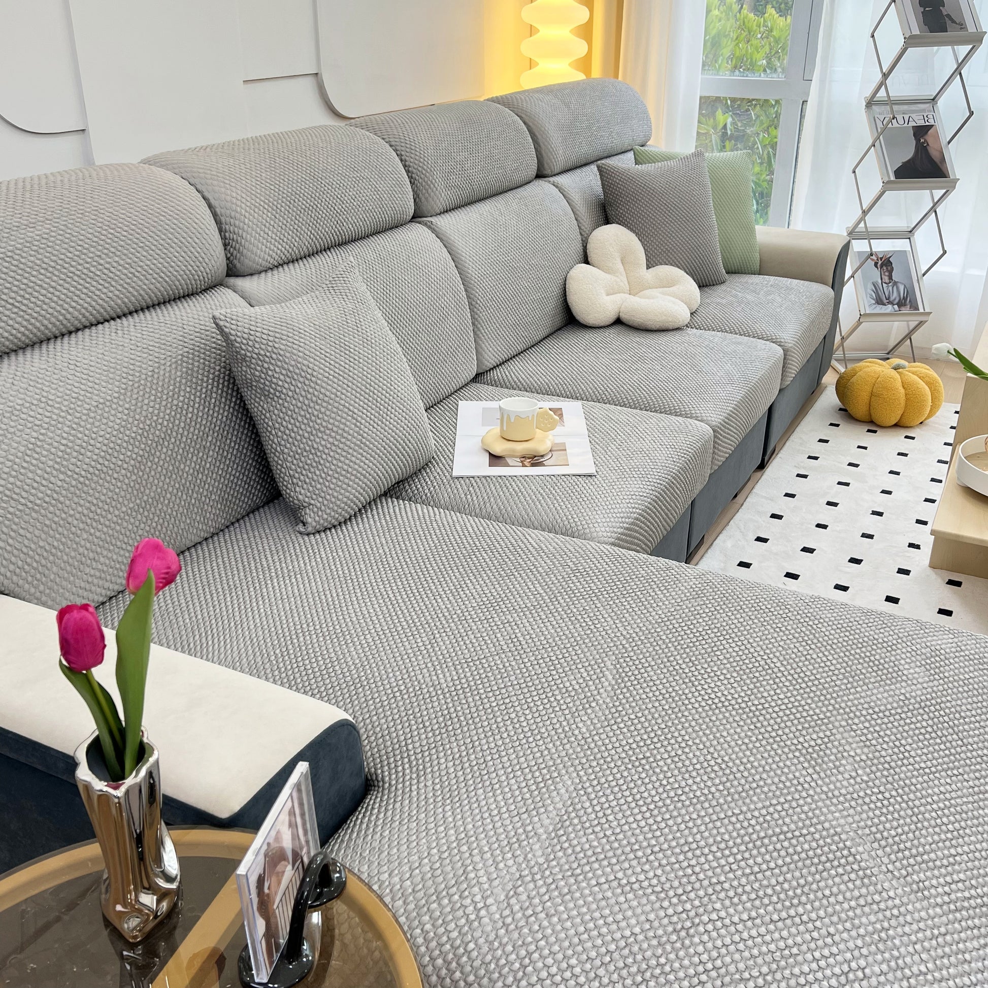 Cooling Stretch Sofa Seat Cushion Covers, Slip Covers for Cushions