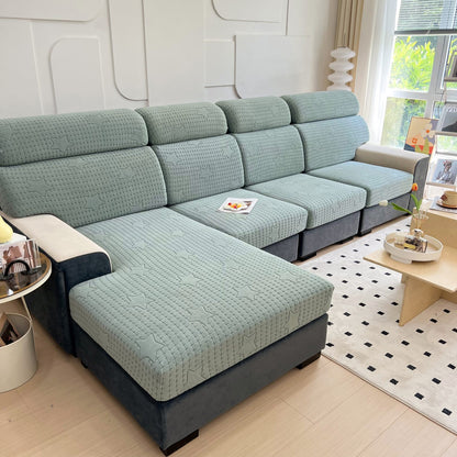Fleece-Stoffkissenbezüge für Ecksofas und L-förmige Sofas, dehnbare waschbare Sofasitzbezüge
