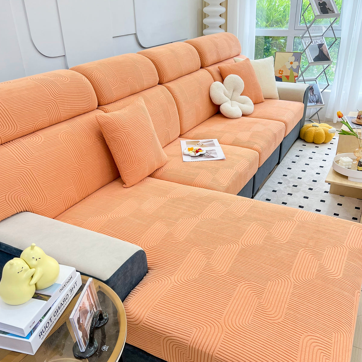 Stretch Couch Kissenbezüge, Waschbare Chaise Lounge Sofa Überwurf, Ela – Slipcover KAS™