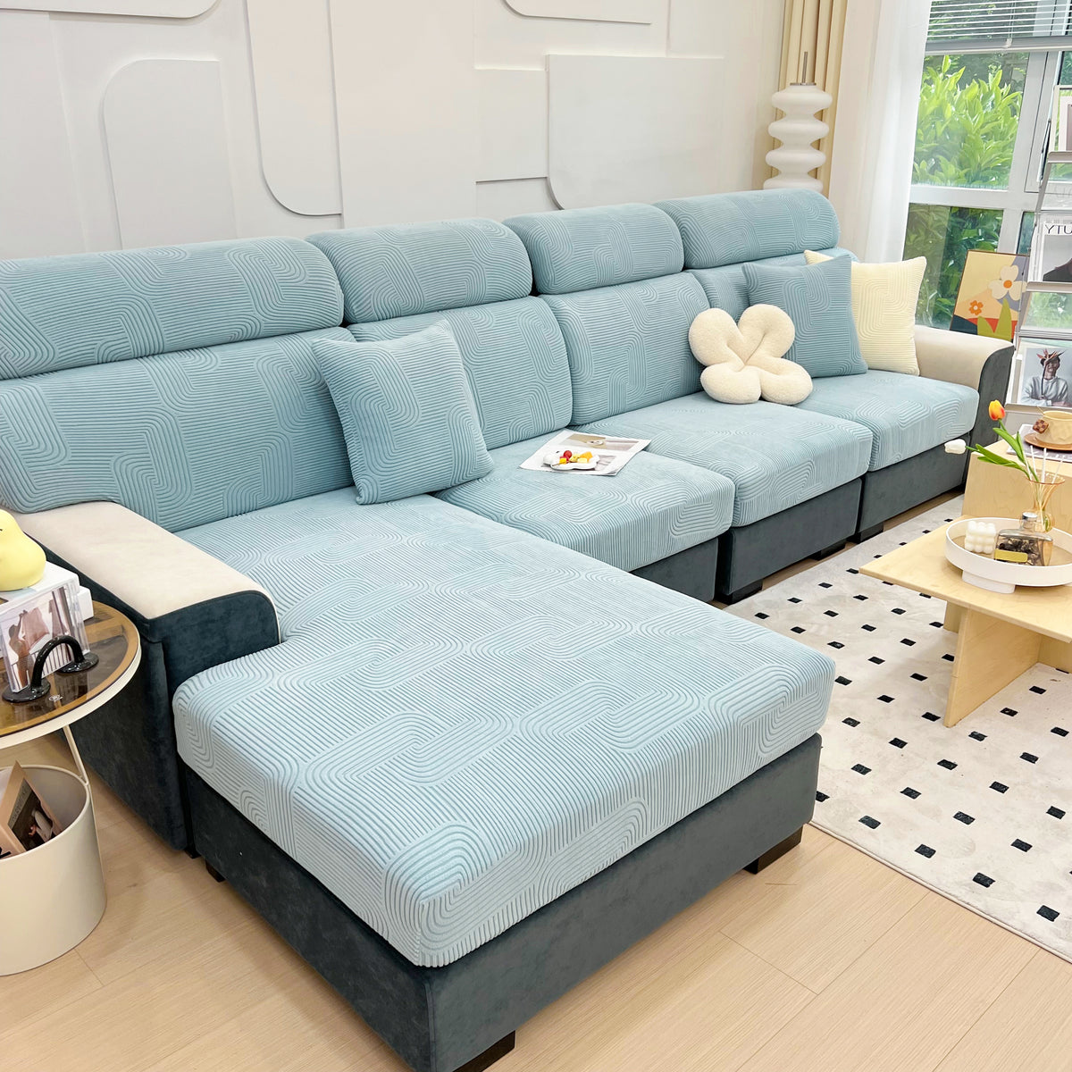 Stretch Couch Kissenbezüge, Waschbare Chaise Lounge Sofa Überwurf, Ela – Slipcover KAS™