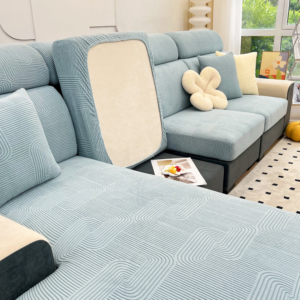 Stretch Couch Kissenbezüge, Waschbare Chaise Lounge Sofa Überwurf, Ela – Slipcover KAS™