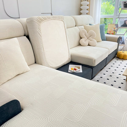 Capa de Almofadas de Sofá Stretch, Capa de Sofá Chaise Lounge Lavável, Protetor Elástico de Móveis para Animais de Estimação, Crianças