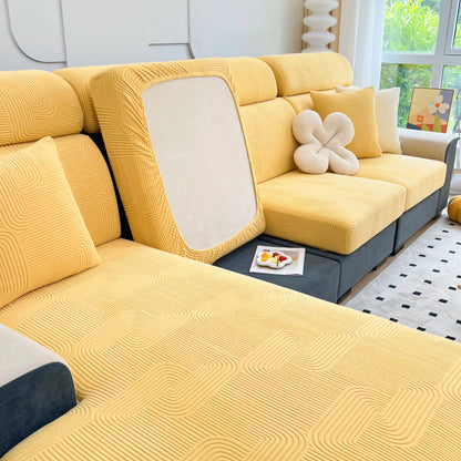 Fundas de cojines de sofá elásticas, funda de sofá chaise lounge lavable, protector de muebles elástico para mascotas, niños