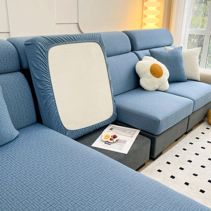 Funda de cojín de felpa jacquard de canto védico, protector de muebles antideslizante para niños, fundas de cojín para chaise lounge