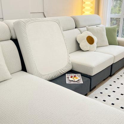 Funda de cojín de felpa jacquard de canto védico, protector de muebles antideslizante para niños, fundas de cojín para chaise lounge