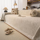 Luxury Elegant Chenille Sofa Throw Cover with Floral Embroidered Lace & Pom-Pom Trim