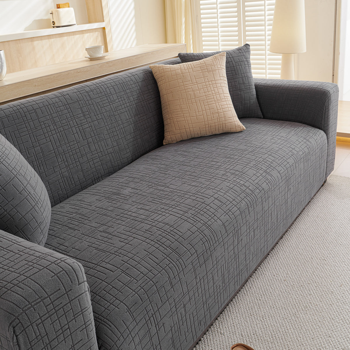 Geprägte Linien Couchbezüge dehnbar rutschfest & waschbar Sofa-Hussen – Slipcover KAS™