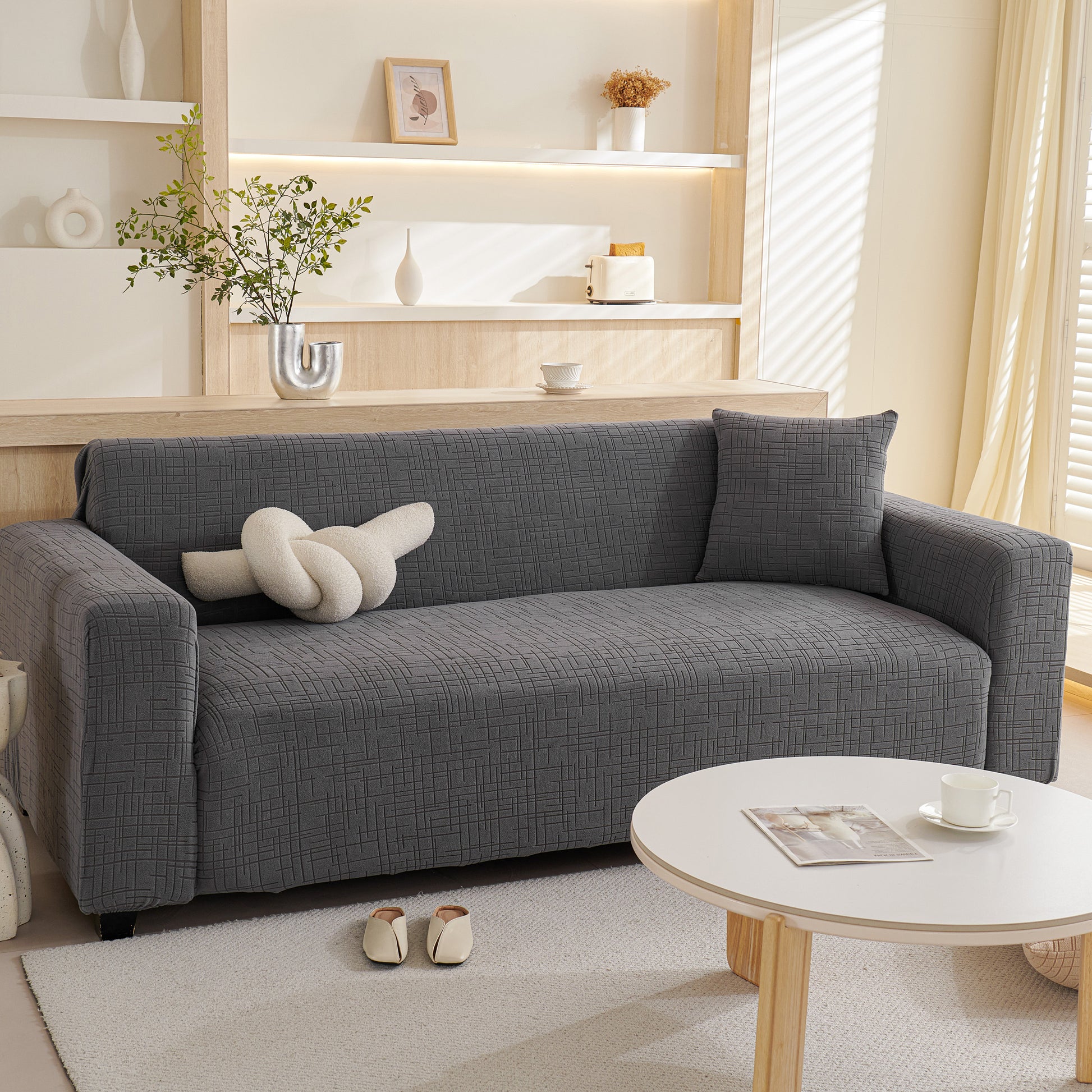 Geprägte Linien Couchbezüge dehnbar rutschfest & waschbar Sofa-Hussen – Slipcover KAS™