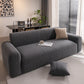 Modern Textured Stretch Sofa Cover, Plush Fleece Sofa Slipcover with 3D Stripe Texture