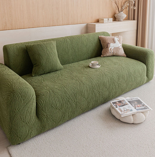 Elastic Stretch Sofa Cover Slipcover,  Thick Plush Wavy Flowing Texture Couch Cover