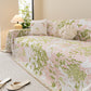 Chenille Throw Blanket Sofa Cover, Abstract Watercolor Couch Cover with Tassel Fringe