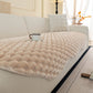 Faux Rabbit Fur Sofa Topper, Plush Non-Slip Couch Protector Cover for Pets & Kids